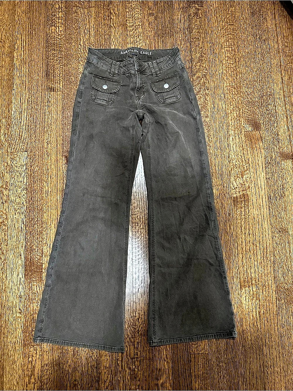 American Eagle Flare Jeans in Brown Waist 00